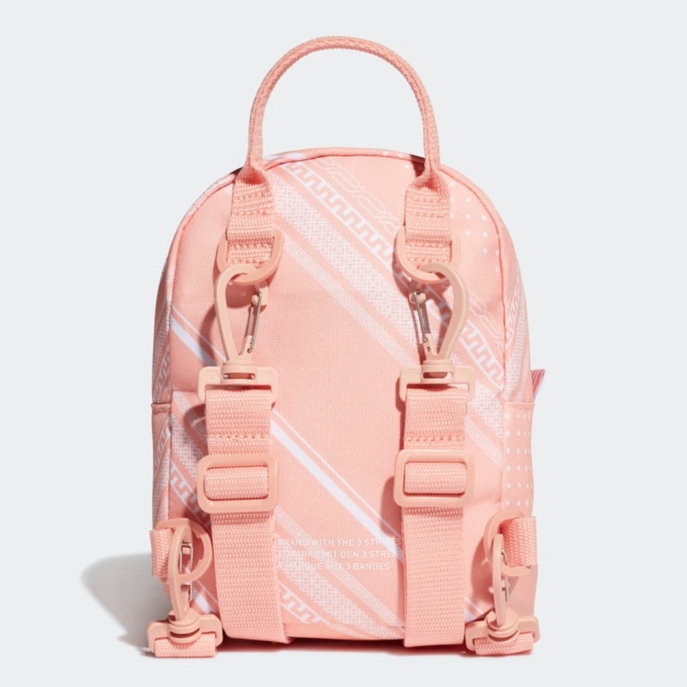 Adidas Pink Bandana Print Mini Logo Backpack - Picture 3 of 8